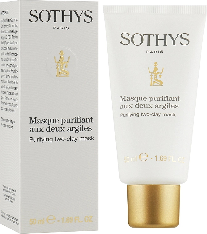 Sothys Активная себорегулирующая очищающая маска Purifying Two-Clay Mask - фото N2