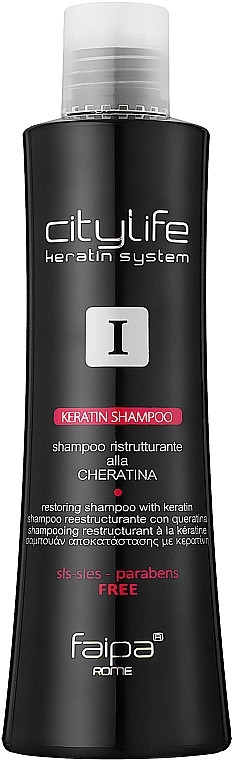 Faipa Roma Восстанавливающий шампунь для волос кератином City Life Keratin Hair Shampoo - фото N1