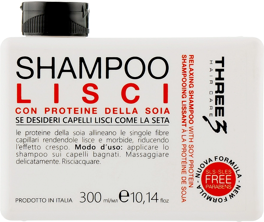 Faipa Roma Шампунь для волосся із соєвим протеїном Three Hair Care Lisci Shampoo - фото N1