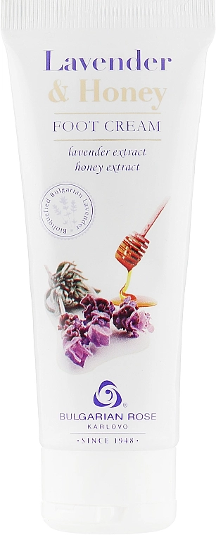 Bulgarian Rose Крем для ніг "Лаванда і мед" Lavender And Honey Foot Cream - фото N1