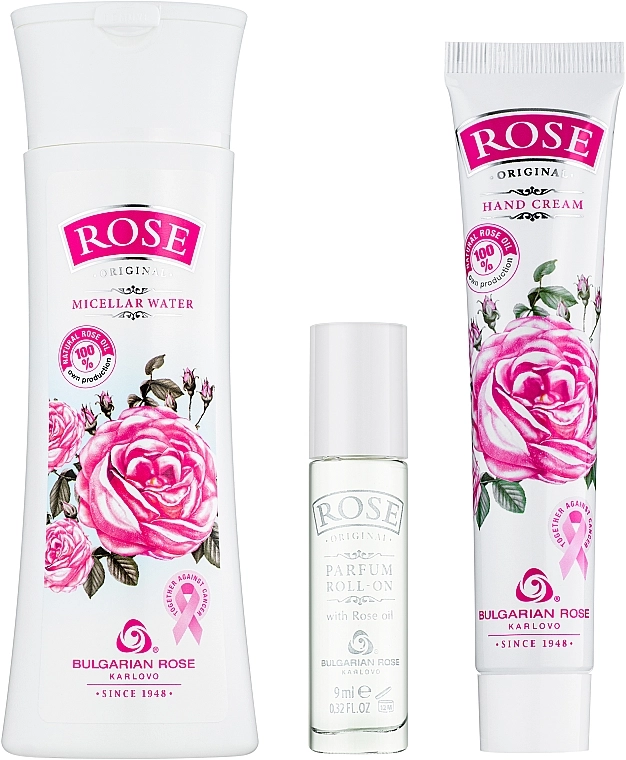 Bulgarian Rose Rose Набор (parfum/roll/on/9ml + mic/water/150ml + h/cr/50ml) - фото N2