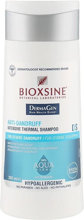 Biota Інтенсивний термальний шампунь для волосся Bioxsine Anti-Dandruff Intensive Thermal Shampoo DermaGen Aqua Thermal - фото N2