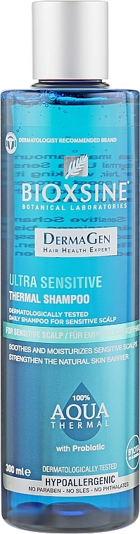 Biota Ультрачувствительный термальный шампунь для чувствительной кожи головы Bioxsine DermaGen Aqua Thermal Ultra Sensitive Thermal Shampoo - фото N1