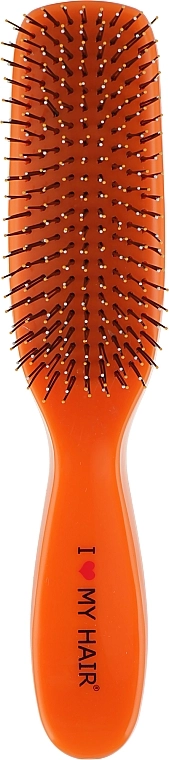 I LOVE MY HAIR Дитяча щітка для волосся "Spider, 9 рядів, глянцева, помаранчева - фото N1