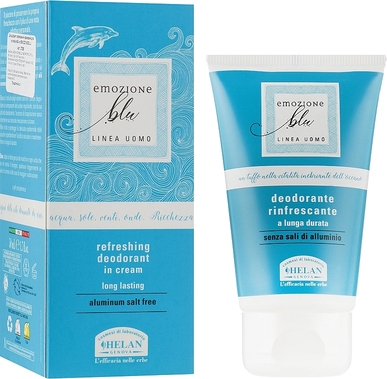 Helan Кремовый дезодорант освежающий для мужчин Emozione Blu Refreshing Deodorant in Cream - фото N1