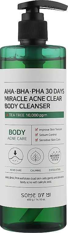 Some By Mi Очищувальний гель для проблемної шкіри тіла AHA-BHA-PHA 30 Days Miracle Acne Clear Body Cleanser - фото N1