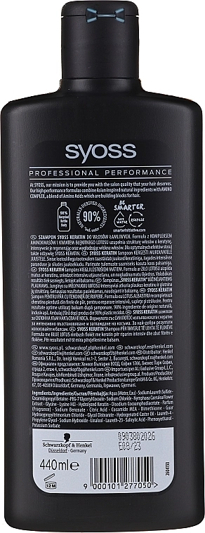 SYOSS Шампунь для ломких волос Keratin Blue lotus Shampoo - фото N2