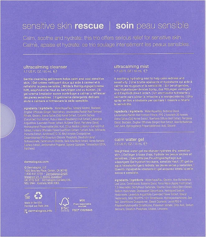 Dermalogica Набор Sensitive Skin Rescue (gel/50ml + spray/50ml + gel/15ml) - фото N3