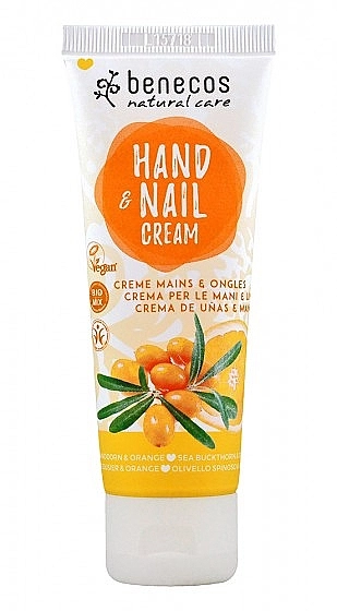 Benecos Крем для рук и ногтей "Облепиха и апельсин" Natural Care Sea Buckthorn & Orange Hand And Nail Cream - фото N1