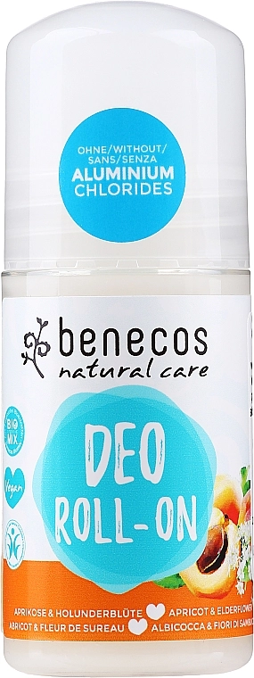 Benecos Шариковый дезодорант "Абрикос и бузина" Natural Care Apricot & Elderflower Deo Roll-On - фото N1