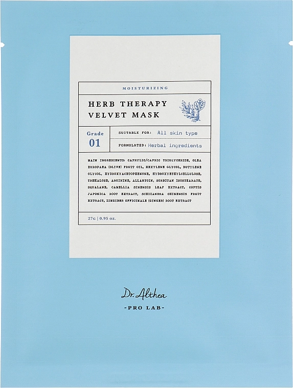 Dr. Althea Тканинна маска Pro Lab Herb Therapy Velvet Mask - фото N1