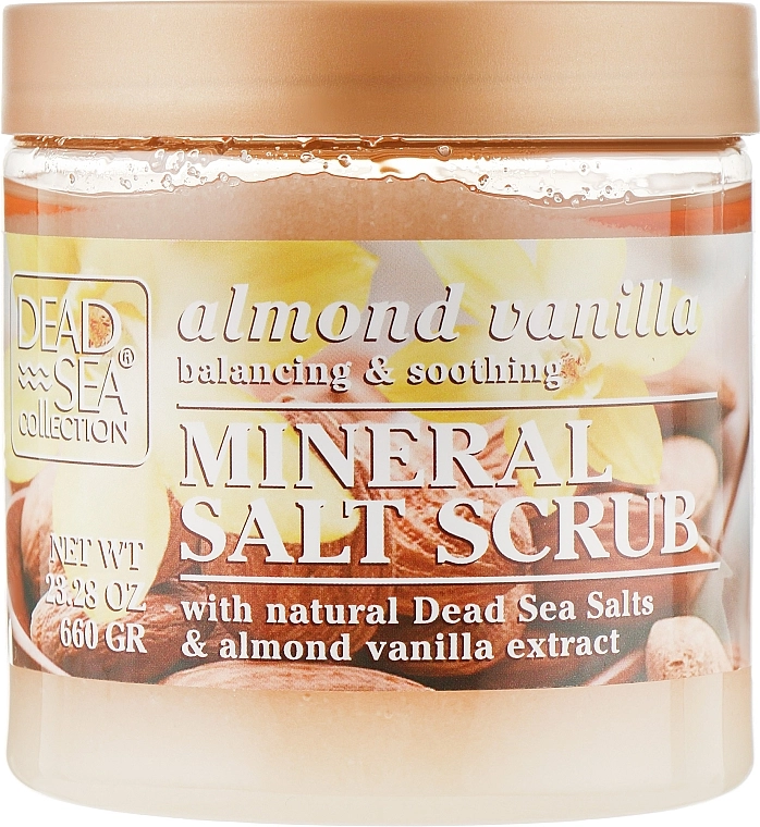 Dead Sea Collection Скраб для тела с минералами Мертвого моря, маслом миндаля и ванили Almond Vanilla Mineral Salt Scrub - фото N1