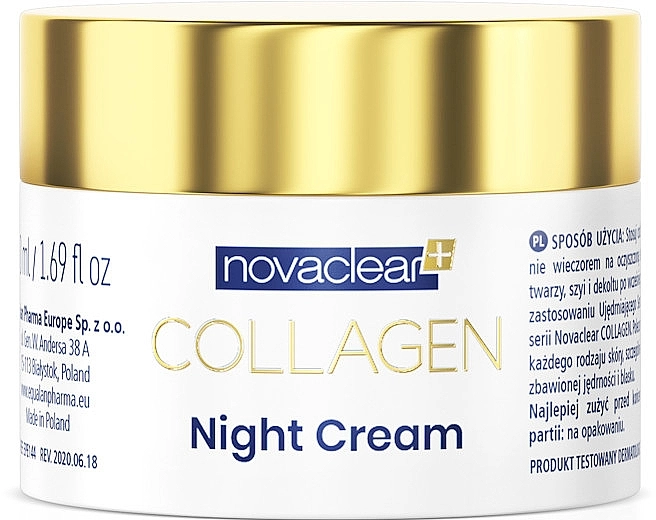 Novaclear Нічний крем з колагеном для обличчя Collagen Night Cream - фото N1