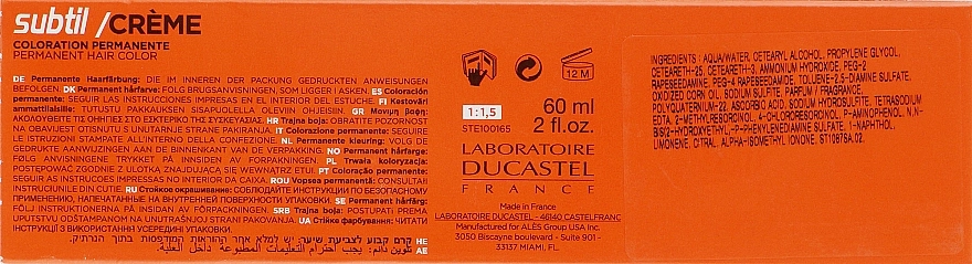 Laboratoire Ducastel Subtil Стійка крем-фарба для волосся Creme Permanent Hair Color - фото N3