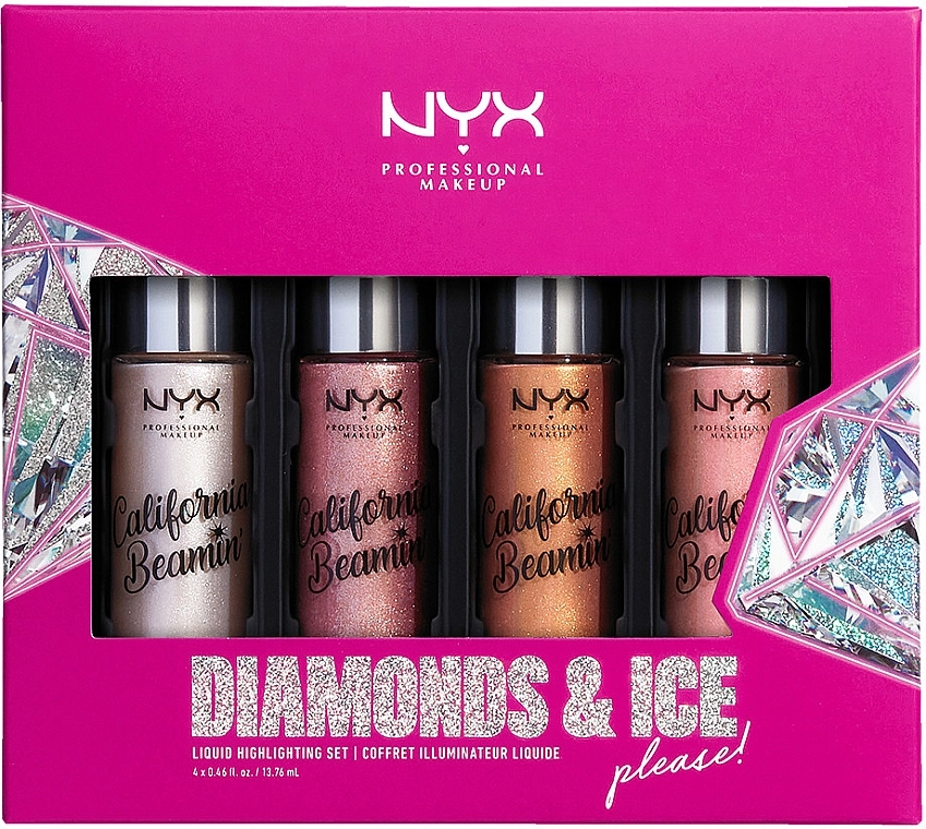 NYX Professional Makeup Набір Diamonds & Ice, Please Shimmer Body Oil (shimmer/4x13,76ml) - фото N1