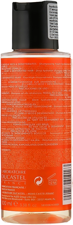 Laboratoire Ducastel Subtil Шампунь глубокого увлажнения Color Lab Hydratation Active Deep Hydratation Shampoo - фото N2