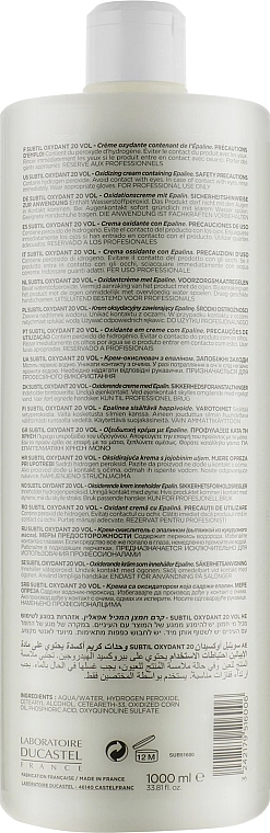 Laboratoire Ducastel Subtil Окислювач "Subtil OXY" 6% OXY - фото N2