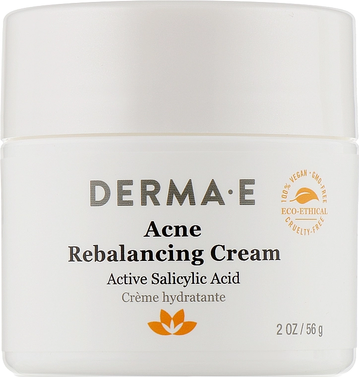 Derma E Увлажняющий крем с противовоспалительным комплексом Anti-Acne Rebalancing Cream Active Salicylic Acid - фото N1