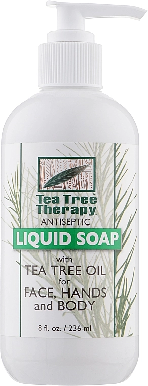 Tea Tree Therapy Антисептичне рідке мило для обличчя та рук з олією чайного дерева Antiseptic Liquid Soap With Tea Tree Oil - фото N1