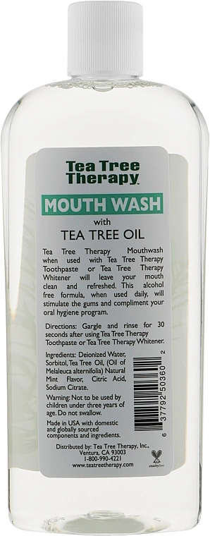 Tea Tree Therapy Рідина для полоскання рота з олією чайного дерева Mouthwash With Tea Tree Oil - фото N2