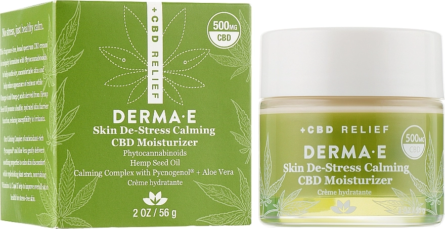 Derma E Увлажняющий крем для чувствительной кожи Skin De-Stress Calming CBD Moisturizer - фото N2