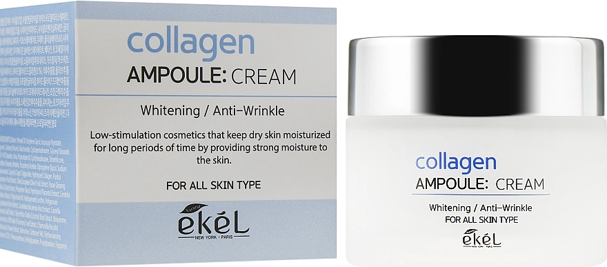 Ekel Увлажняющий крем для лица Collagen Ampoule Whitening Anti-WrinKle Cream - фото N1