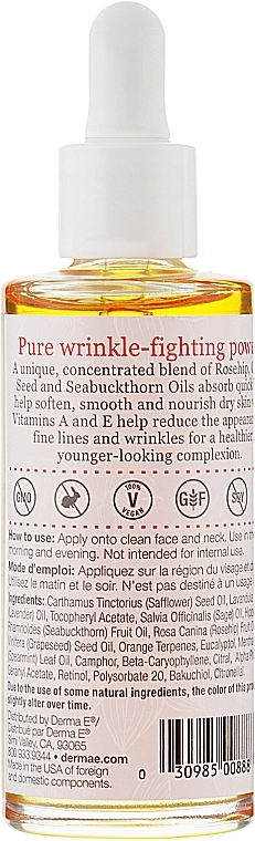 Derma E Олія з вітамінами А і Е проти зморшок Anti-Wrinkle Treatment Oil - фото N2