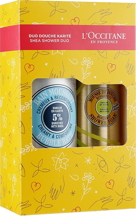 L'Occitane Набор Shea Shower Duo (sh/foam/200ml + bath/foam/500ml) - фото N1