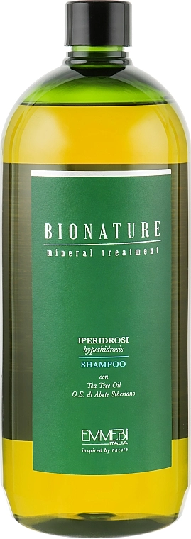 Emmebi Italia Шампунь проти гіпергідрозу з олією чайного дерева BioNatural Mineral Treatment Hyperhidrosis Shampoo - фото N1