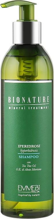 Emmebi Italia Шампунь проти гіпергідрозу з олією чайного дерева BioNatural Mineral Treatment Hyperhidrosis Shampoo - фото N3