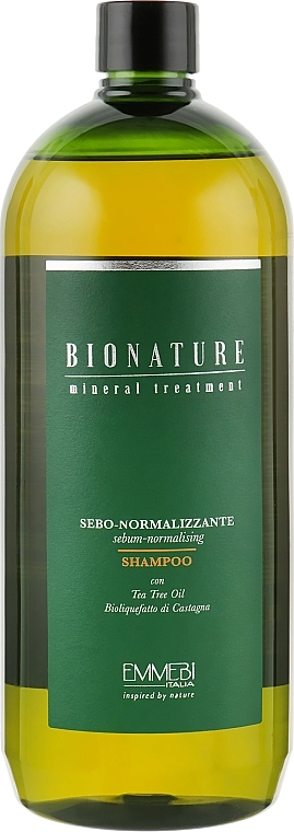 Emmebi Italia Себонормалізувальний шампунь з олією чайного дерева BioNatural Mineral Treatment Sebum-Normalizing Shampoo - фото N1