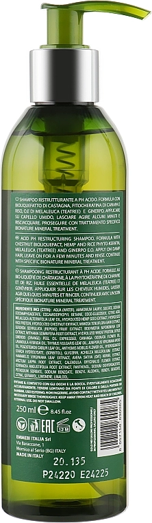 Emmebi Italia Шампунь для пошкодженого волосся з олією чайного дерева BioNatural Mineral Treatment Treated Hair Shampoo - фото N4