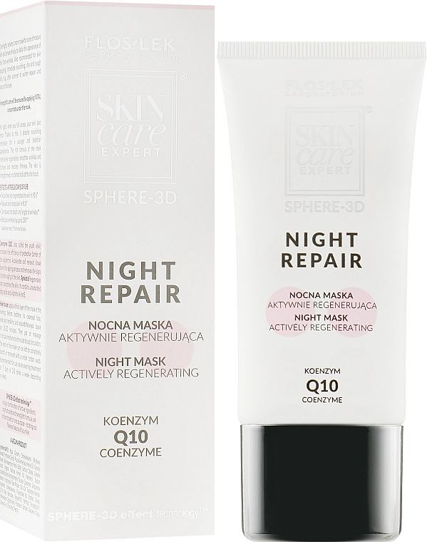 Floslek Нічна відновлювальна маска для обличчя з коензимом Q10 Skin Care Expert Sphere 3D Night Repair Mask - фото N1