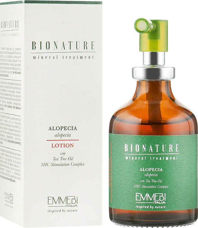 Emmebi Italia Лосьйон проти алопеції з олією чайного дерева BioNatural Mineral Treatment Alopecia Lotion - фото N1