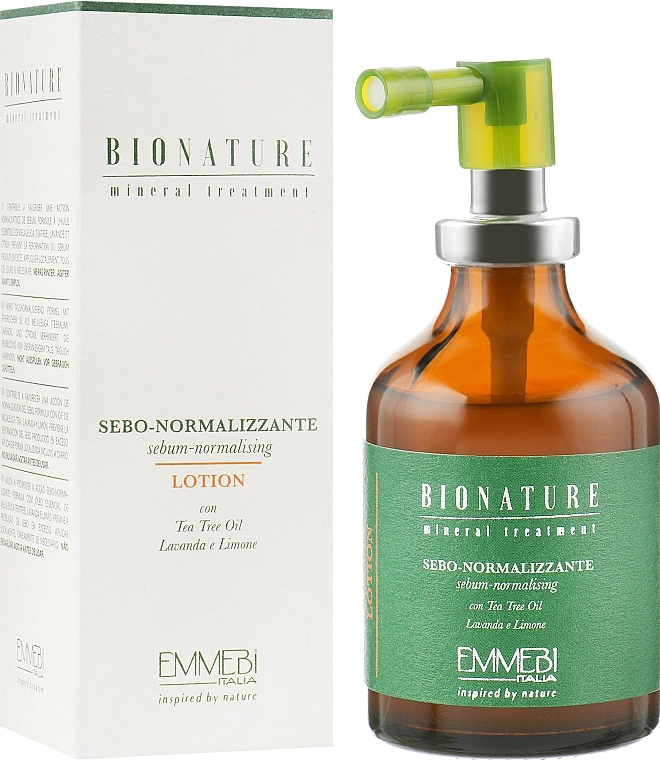 Emmebi Italia Лосьйон себонормалізувальний з олією чайного дерева BioNatural Mineral Treatment Sebum-Normalising Lotion - фото N1