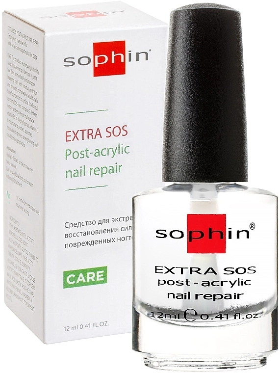 Sophin Средство для экстренного восстановления сильно повреждённых ногтей Extra SOS Post-Acrylic Nail Repair - фото N1