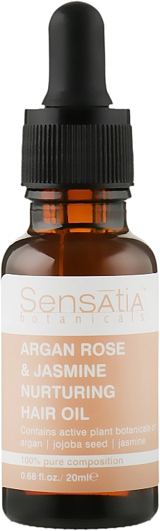 Sensatia Botanicals Питательное масло для волос "Арган-Роза и Жасмин" Argan Rose & Jasmine Nurturing Hair Oil - фото N2