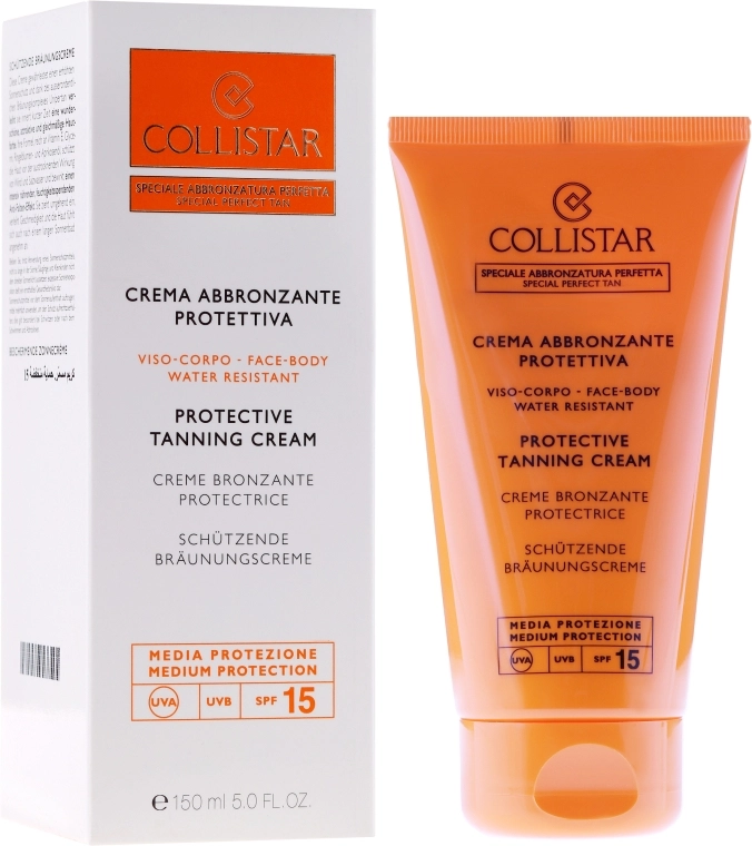 Collistar Солнцезащитный крем для лица и тела Crema Abbronzante Protettiva Media SPF15 - фото N2