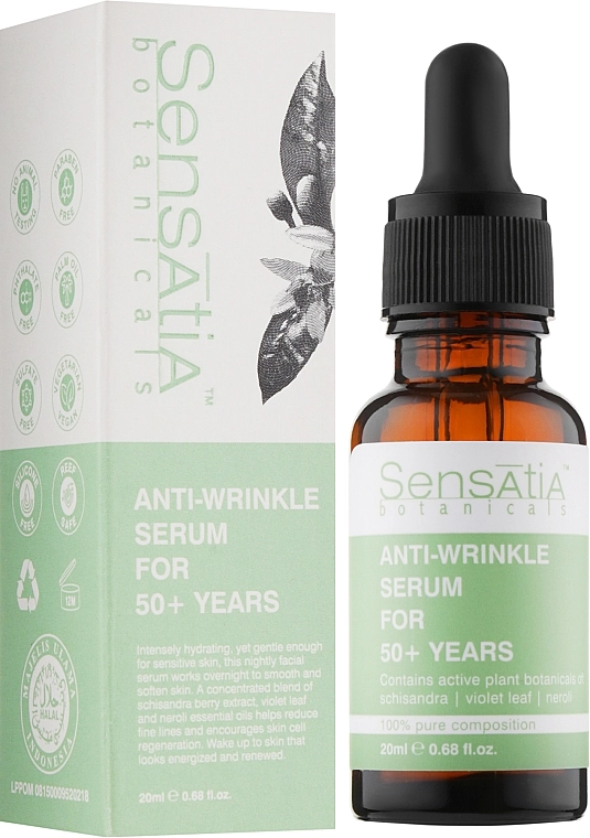 Sensatia Botanicals Сироватка для обличчя від зморщок 50+ Anti-Wrinkle Serum For 50+ - фото N2