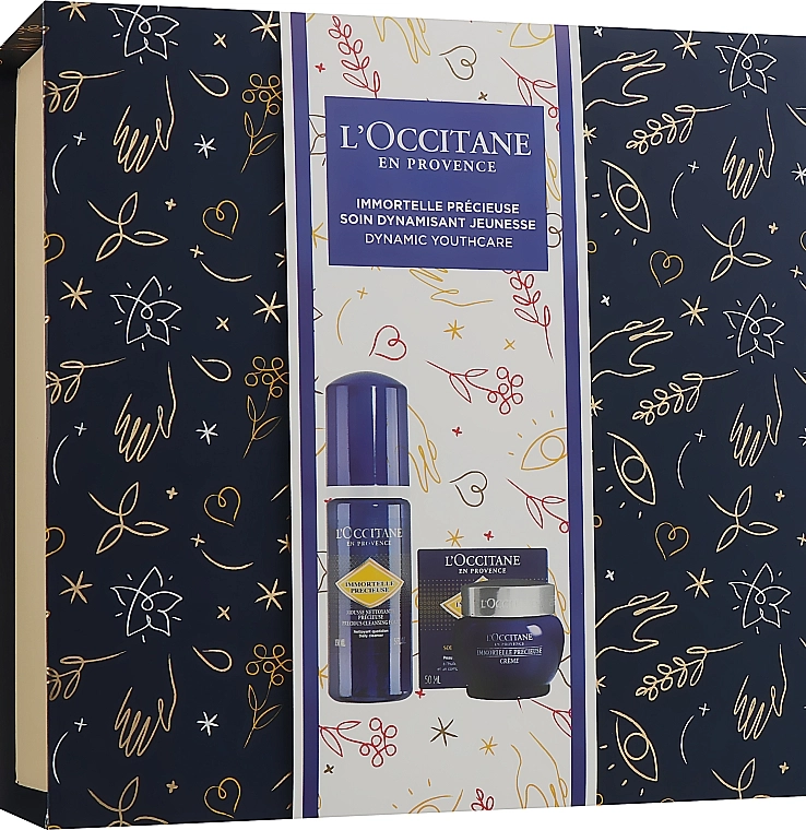 L'Occitane Набір Immortelle Precious Christmas Gift Set (f/cr/50ml + foam/150ml + box) - фото N1