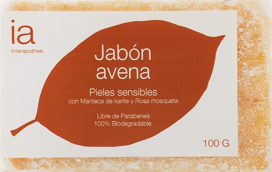 Interapothek Натуральне мило для обличчя й тіла з екстрактом вівса Pieles Sensibles Jabon Avena - фото N1