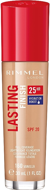 Rimmel Lasting Finish 25HR Hydration Boost Foundation SPF20 Тональная основа - фото N1