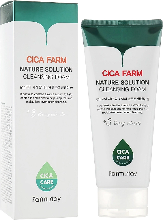 FarmStay Пінка для вмивання з центелою азіатською Cica Farm Nature Solution Cleansing Foam - фото N1