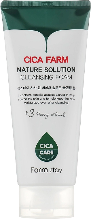 FarmStay Пінка для вмивання з центелою азіатською Cica Farm Nature Solution Cleansing Foam - фото N2