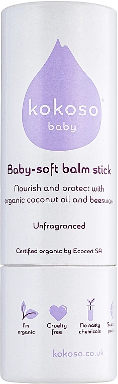 Kokoso Baby Дитячий захисний бальзам без запаху Baby-Soft Balm Stick - фото N1