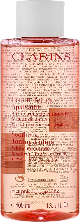 Заспокійливий тонізувальний лосьйон для дуже сухої й чутливої шкіри - Clarins Soothing Toning Lotion, 400 мл - фото N1