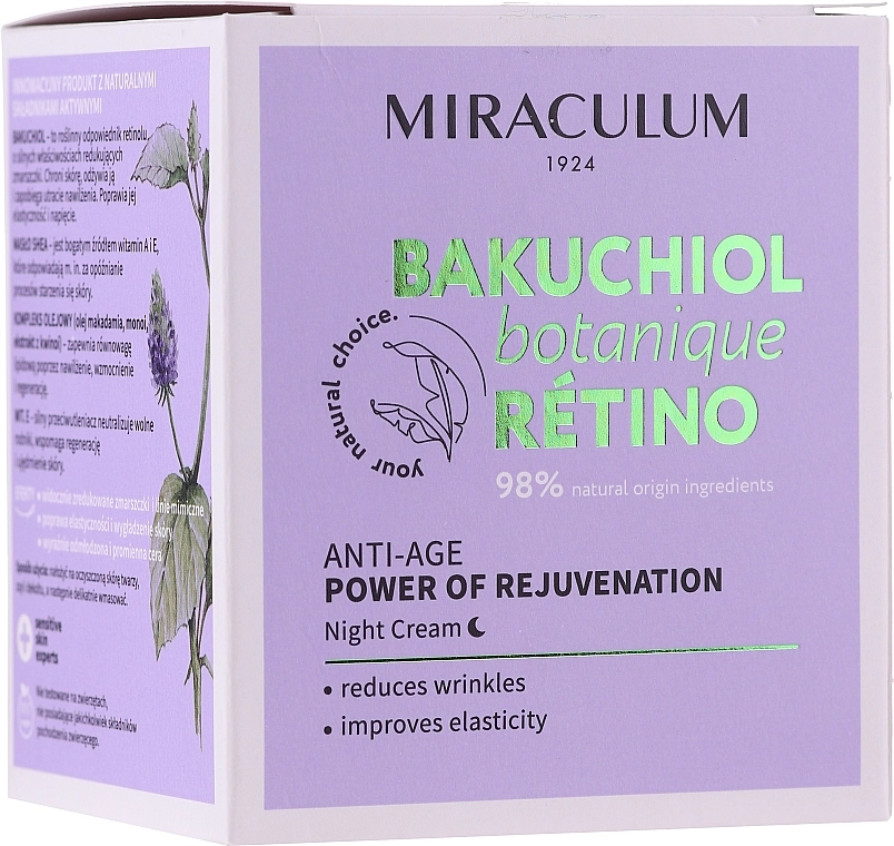 Miraculum Нічний крем для обличчя Bakuchiol Botanique Retino Anti-Age Cream - фото N1