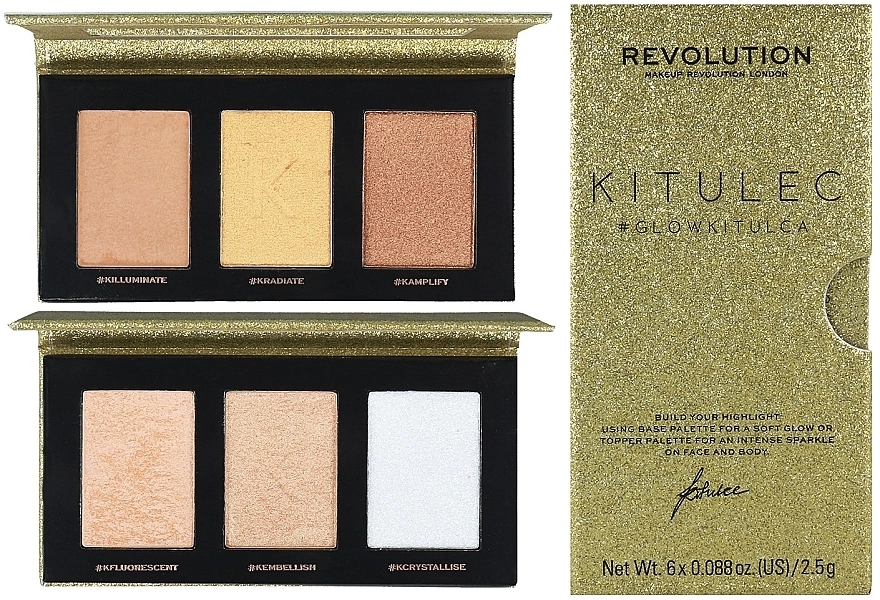 Makeup Revolution Набор Kitulec #GlowKitulca Highlighter Palette (2xhigh/palette/7.5g) - фото N1