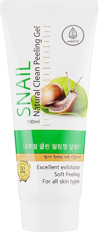 Med B Гель-пілінг для обличчя, з муцином равлика Natural Clean Snail - фото N1