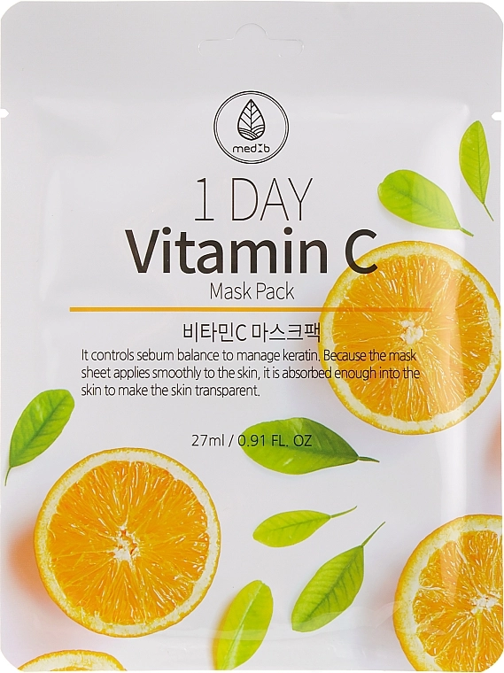 Med B Маска тканинна для обличчя з вітаміном С Vitamin C Mask Pack - фото N1